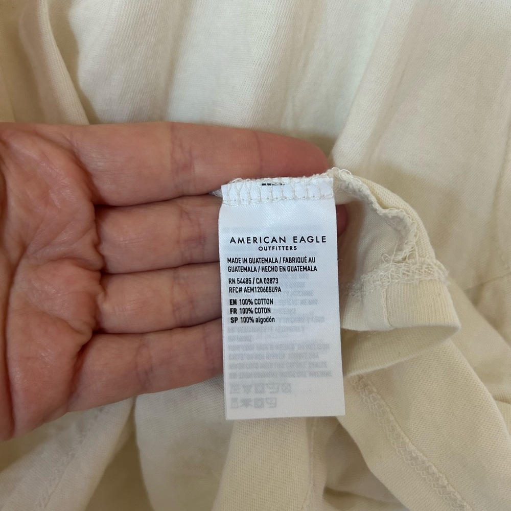 American Eagle Cream Graphic Muscle Tee - Picture 4 of 4